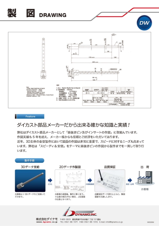 金型用鋳抜きピン